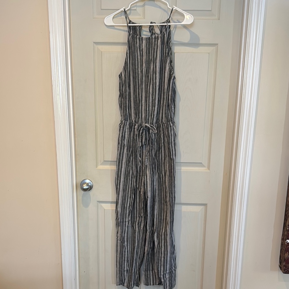 Striped Sleeveless Jumpsuit